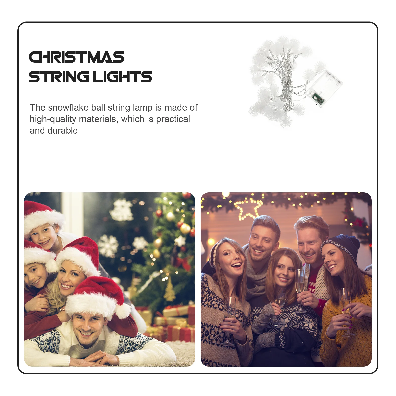 

1Pcs LED Snowflake Ball String Light Simple Structure Convenient Powered Decorative Light Festival Party