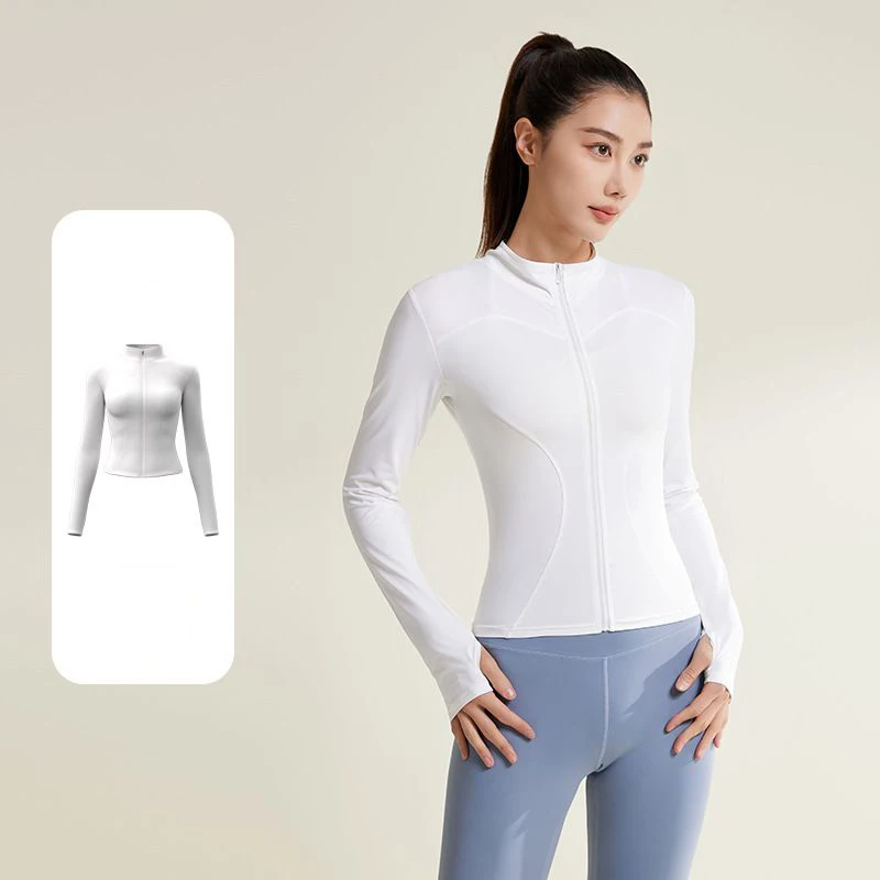 2026 New Women's Ice Silk Yoga Shirts with Thumb Hole Lightweight Breathable Slim Fit Uv Protection Running Fitness Sportswear