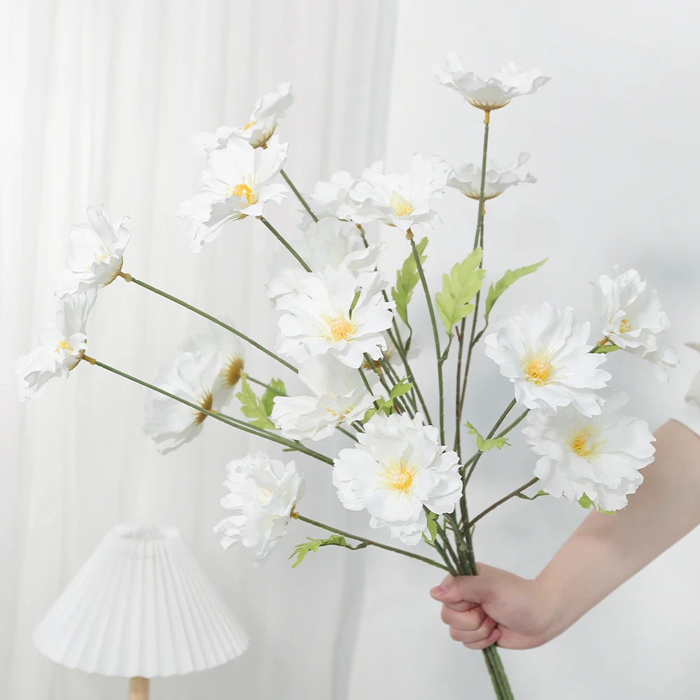 Kunstmatige 4-kops orchidee zijde roos bloemen bulk hoofden voor doe-het-zelf thuis kamer decor bruiloft decoratie verjaardagsfeestje krans nep