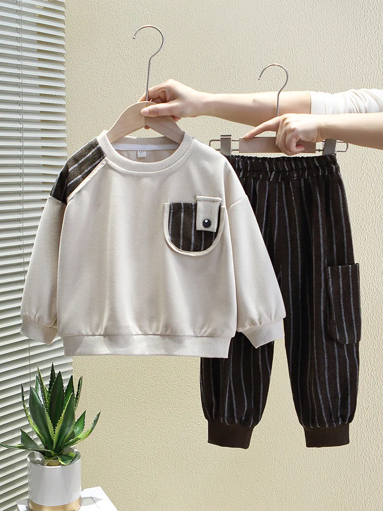 

Children's Spring/Autumn Casual Sportswear Boys and Girls Sweatshirt + Pants 2-piece Set Daily Children's Clothing Set 2-10Years