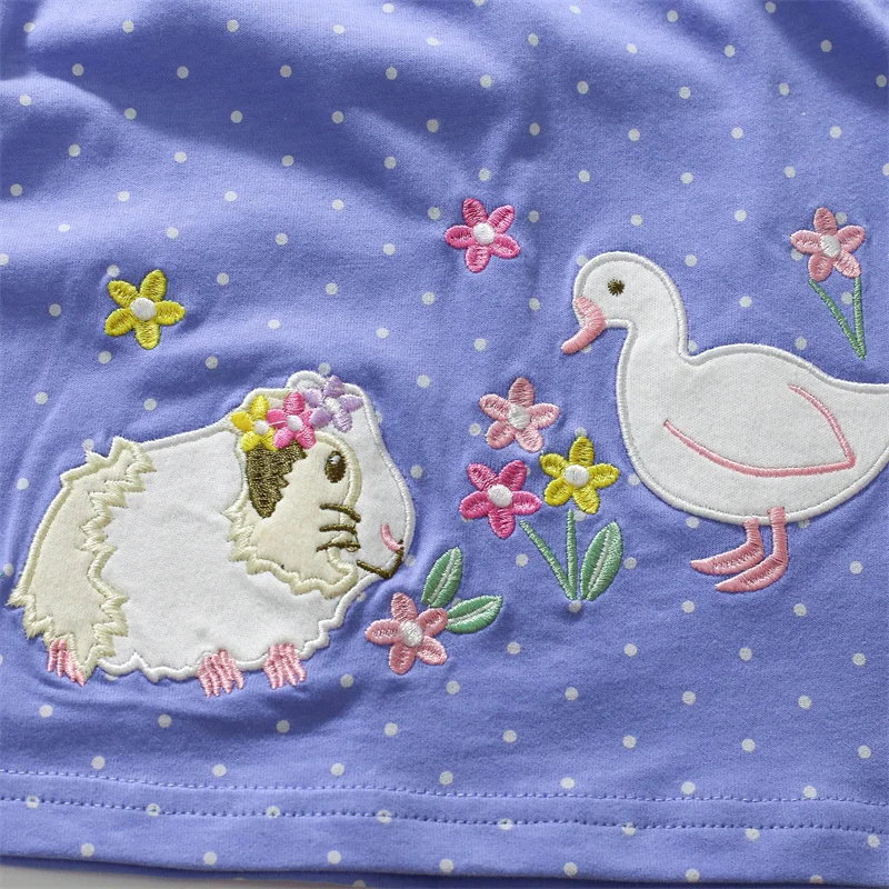 Jumping Meters 2-7T  Girls Dresses Animals Embroidery Hot Selling  Party  Princess Clothes Birthday Dress Kids Costume Frocks