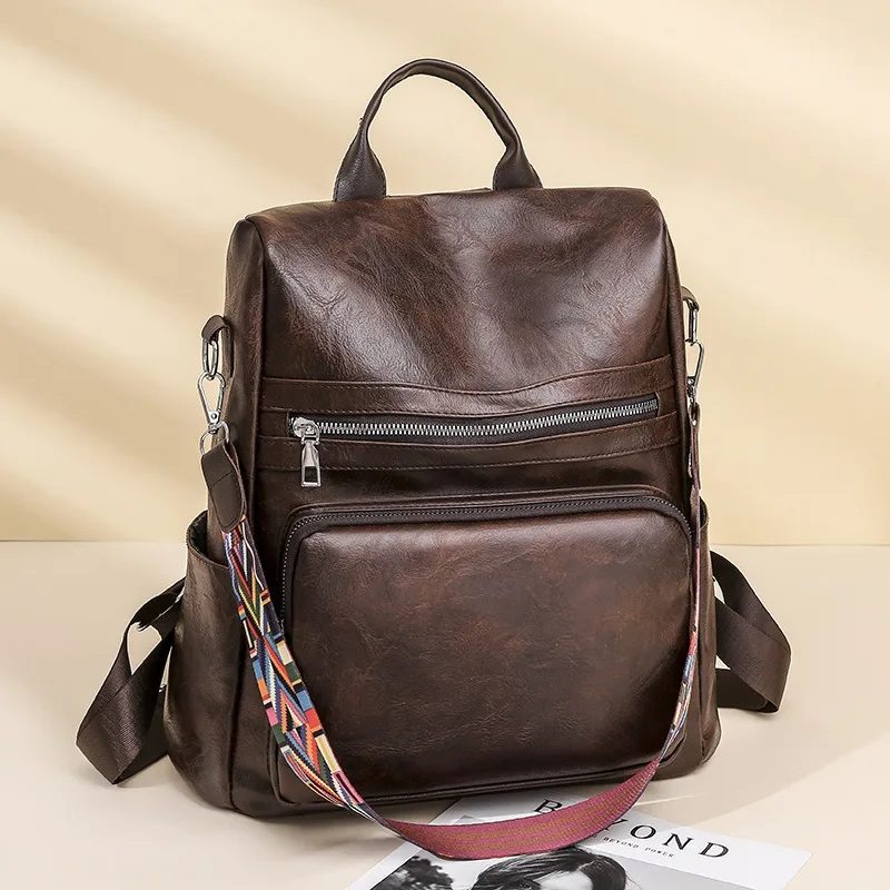 

Рюкзак-кошелек для женщин, веганская кожа, противоугонная большая модельерская дорожная сумка, рюкзак, многофункциональные сумки на плечо, сумка