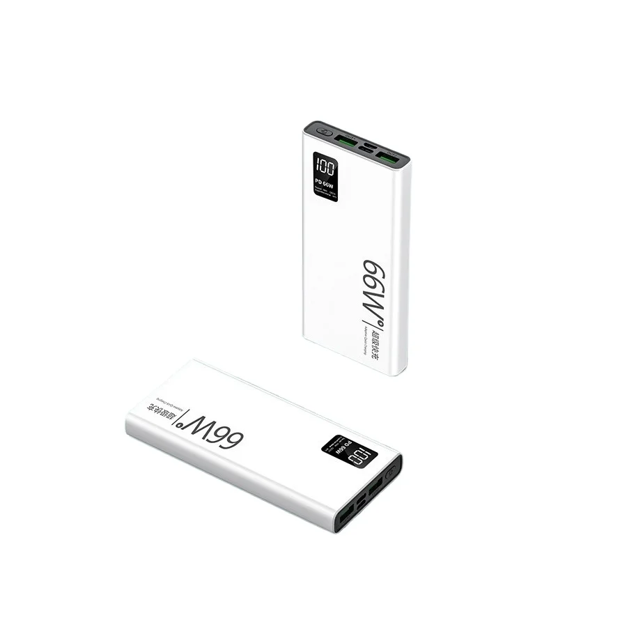 

PD66W Fast Charge 30000mAh Power Bank LED Display Outdoor Charger White