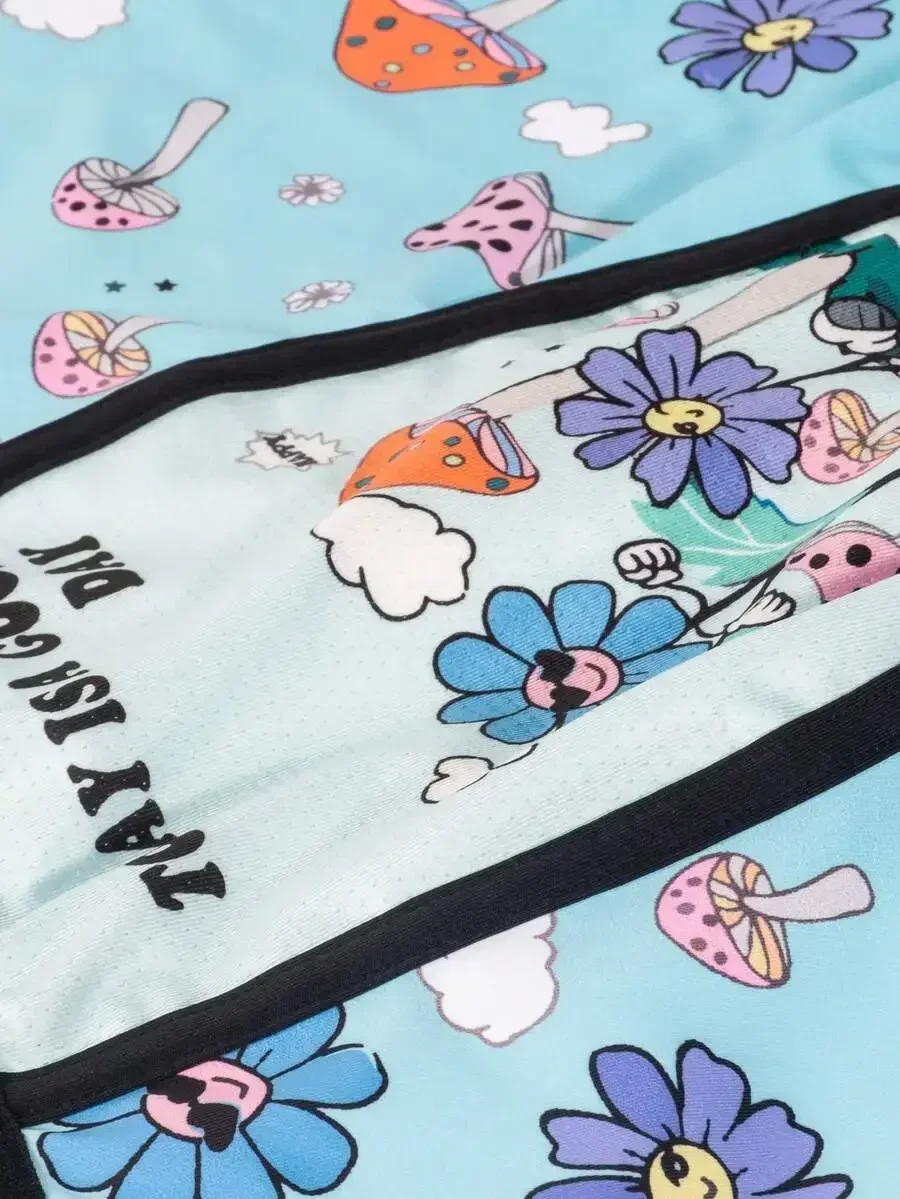 

Mens 3pcs Set Mushroom And Flower Print Boxer Shorts