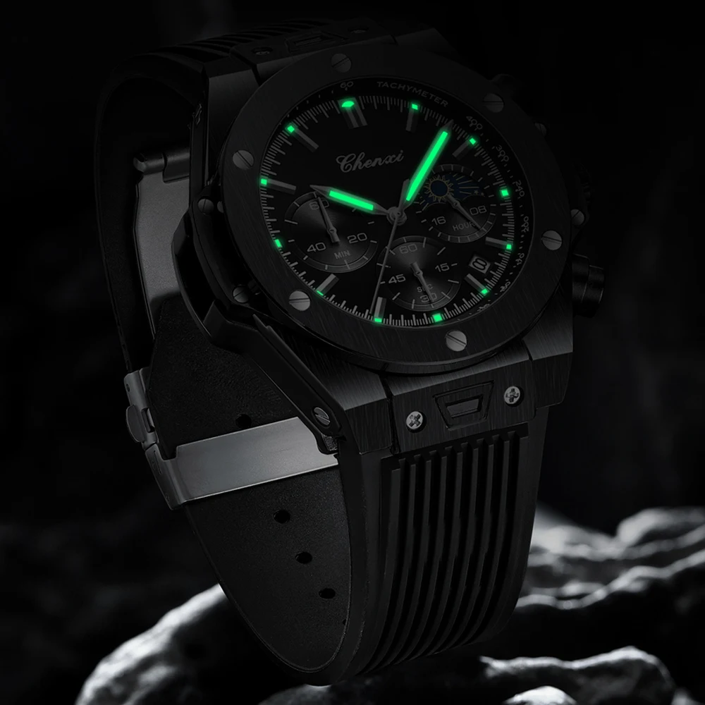 CHENXI Date Men Quartz Watches Luxury Brand Chronograph Mens Top Sport Wristwatches Fashion Casual Waterproof Luminous Watch