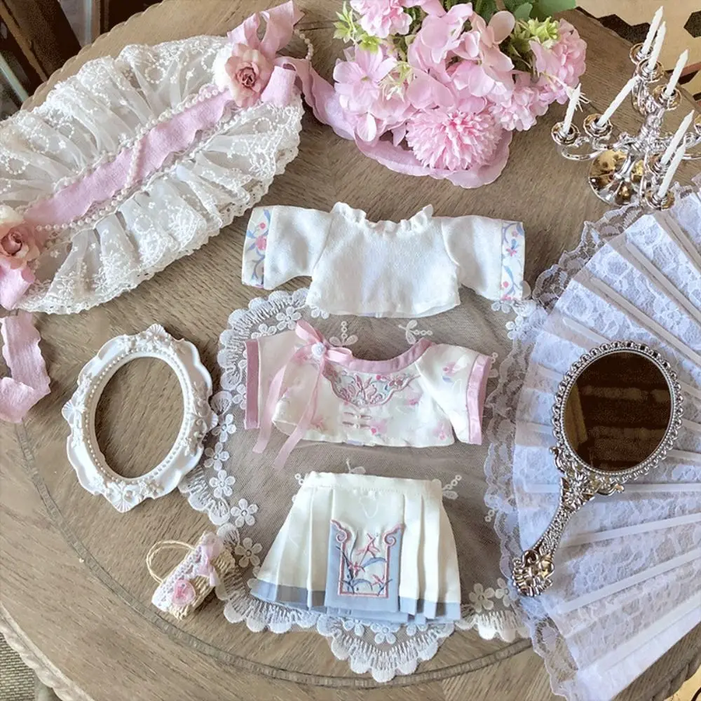 

Fashion Ancient Style 20CM Cotton Doll Clothes Pretty Dress up DIY Skirt Set Chinese Style Doll Outfit Kids Toys