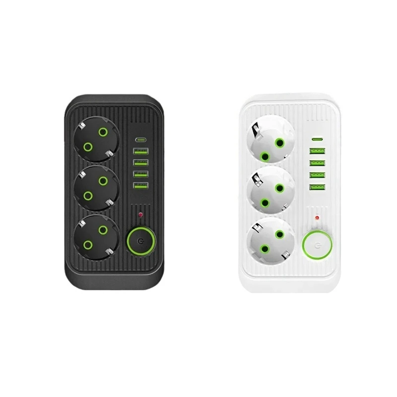 USBおよびタイプC電源ソケット付き延長コード,ネットワークフィルターアダプター,EUプラグ,急速充電,2m