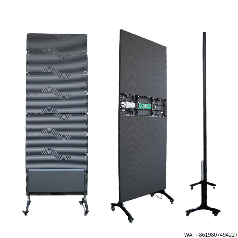 IP65 Waterproof Indoor Outdoor P2.5 Foldable Tri-Fold Floor Standing LED Poster Support Animation For Retail Shop