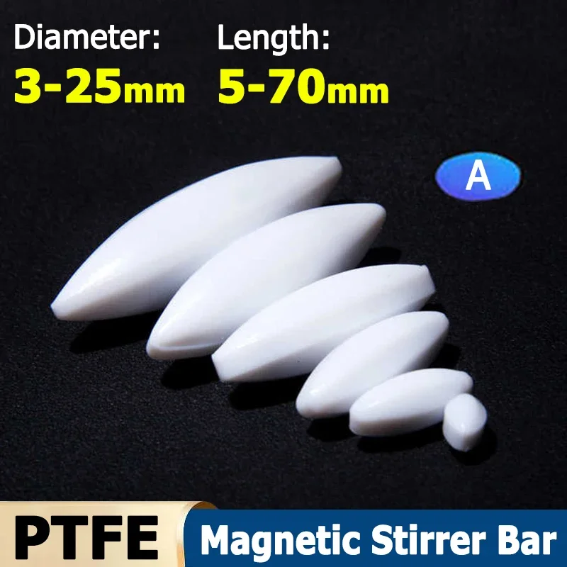 1-50pcs Type-A Dia 3-25mm Magnetic Stirrer Bar PTFE Magnetic Stirrer Mixer Stir No Burrs Laboratory Experiment Length 5-100mm