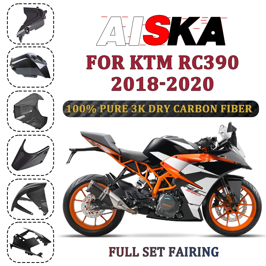 

For KTM RC390 2018 2019 2020 100% Carbon Fiber Motorcycle Accessories Fenders Tank Cover Panels Kits Retrofit Fairing Parts