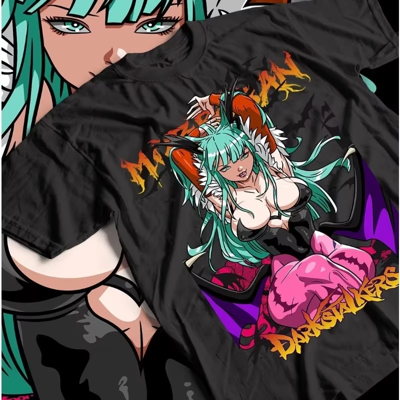 Men Clothing Morrigan Aensland T-shirt, Darkstalkers Tee, Anime Shirt, Waifu Gift, Unisex