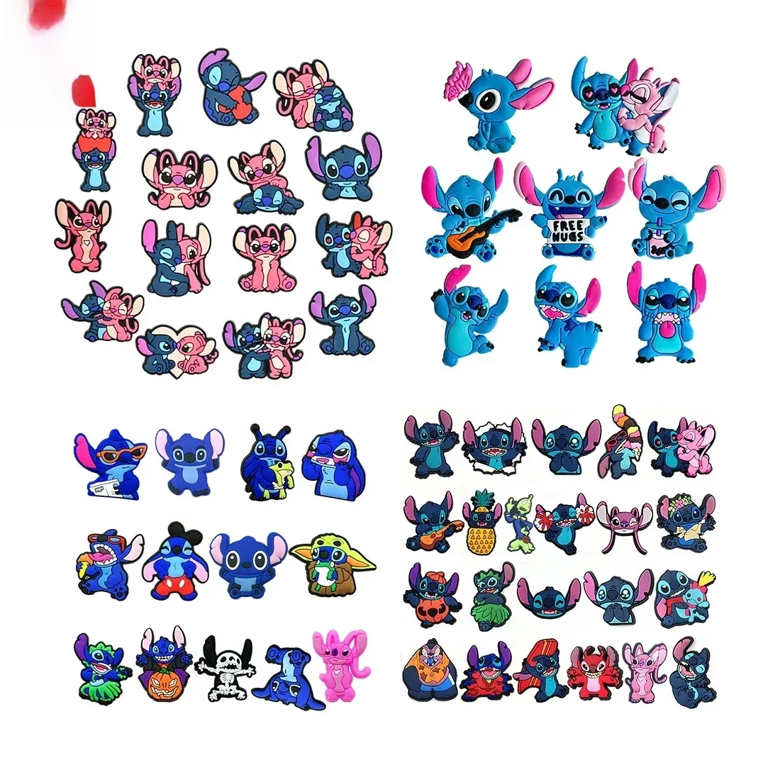 8-22Pcs Disney Stitch Shoe Charms Cartoon DIY Shoes Accessories For Clogs Sandals Decorations  X-mas Gifts