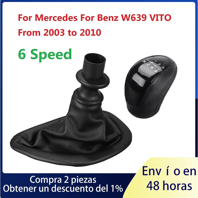 

For Mercedes W639 VITO 2003-2010 6-Speed Gear Shift Knob With Collars Gear Shift Lever Dust Anti-dust Cover Interior Parts