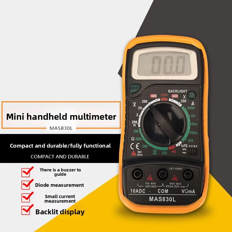 Backlight digital display multimeter household electrician handheld small current and voltage multimeter