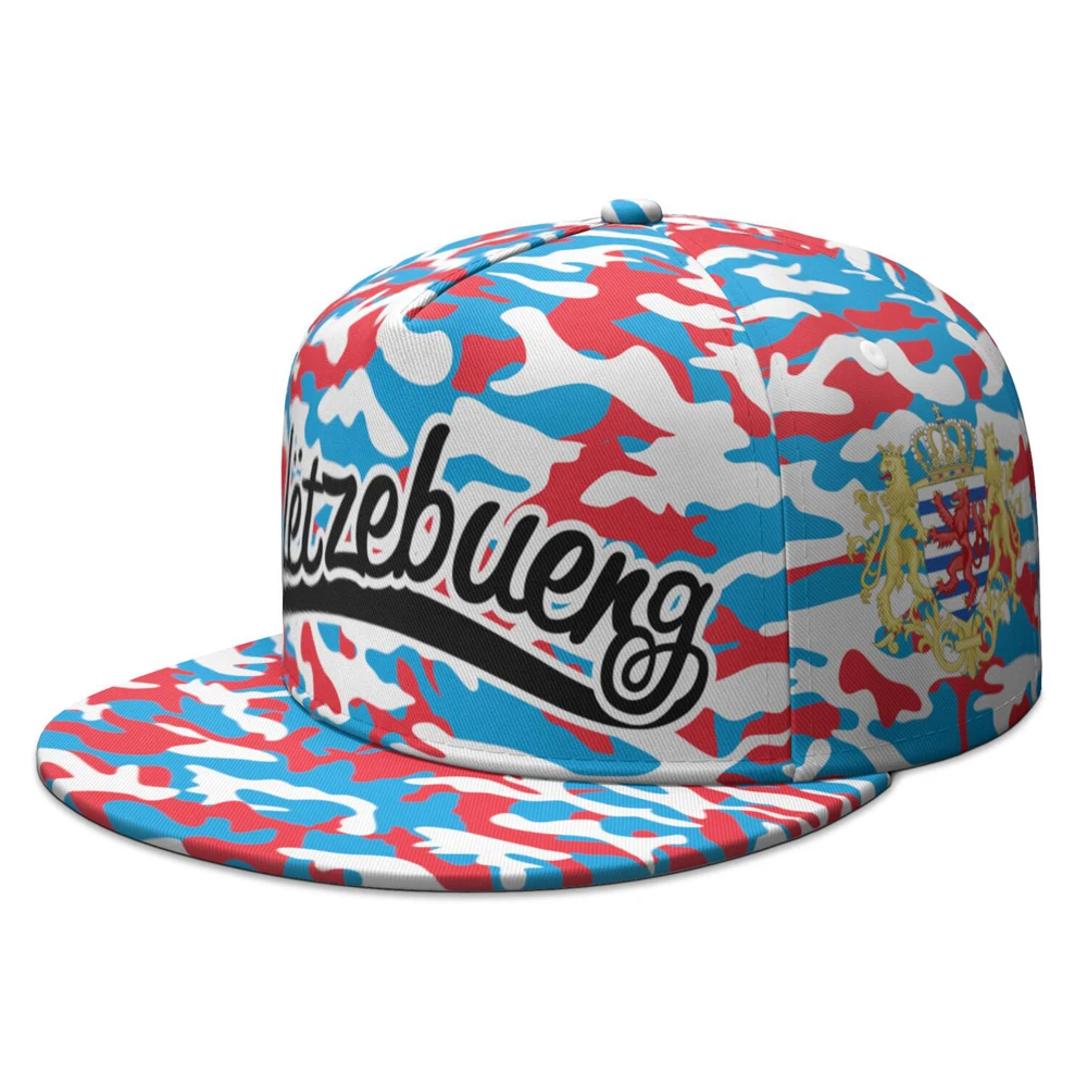 

Luxemburg Flat Brimmed Cap Custom Made Name Team Logo Hip-hop Hat Country Travel Luxembourgish Nation Luxembourg Flag Headgear