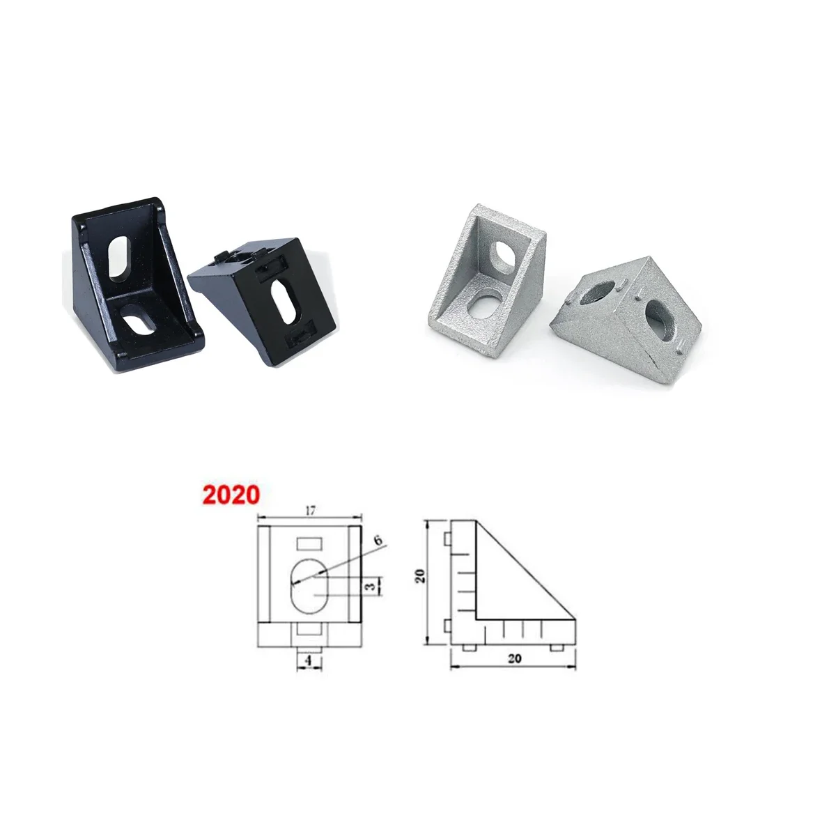 

Aluminum Profile Connector Set 2020 100pcs 20pcs Corner Bracket + 40pcs 20 Series M5 T-slot Nuts + 40pcs M5x8mm Hex Socket Cap E