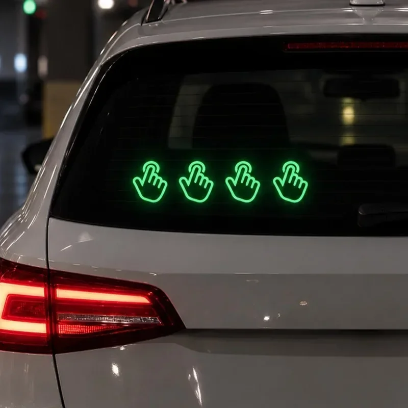 Car Luminous Window Bumper Stickers At Night Car Luminous Gesture Sticker DIY Home Decoration Used for Marking Switch Indicators