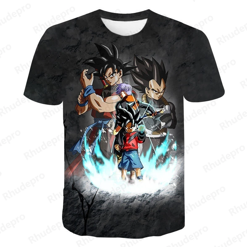 2024 Anime Seven Dragon Ball Peripheral The Series Of Goku Short Sleeve T-shirts Men's 3D Short Sleeve Couple T-shirt Oversized