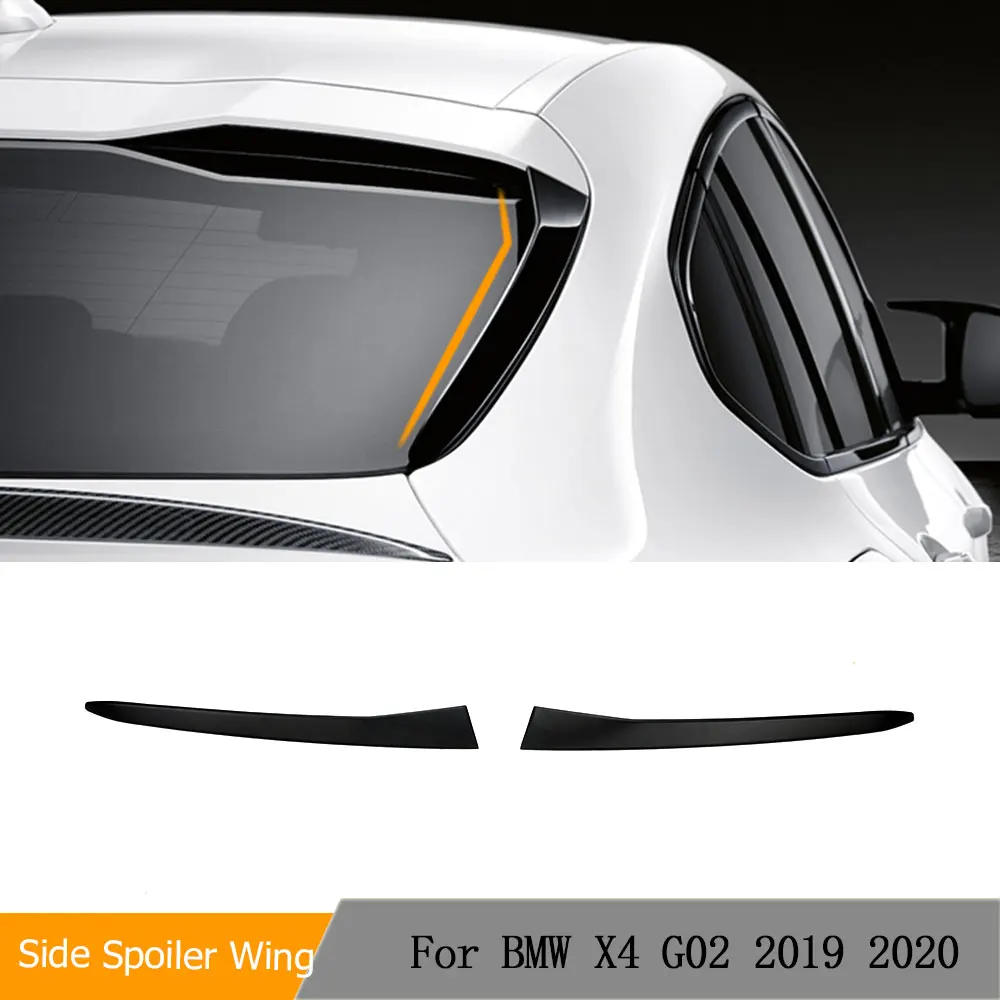 

Rear Window Side Spoiler Wing for BMW X4 G02 2019 2020 ABS Black Car Rear Side Spoiler Lip Wing Trim Cover