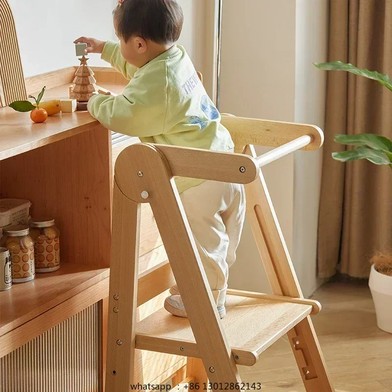 

Роскошная портативная складная подставка для ног из цельного дерева, стулья для гостиной, детская подставка для ног, детский стоячий табурет, мобильная мебель для дома