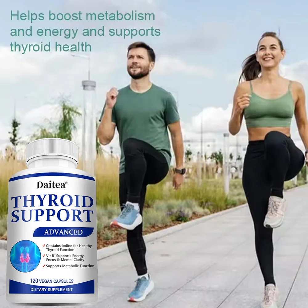 Thyroid Support with Iodine - Supports Healthy Thyroid Function, Energy, Focus and Mental Clarity, Vitamin B