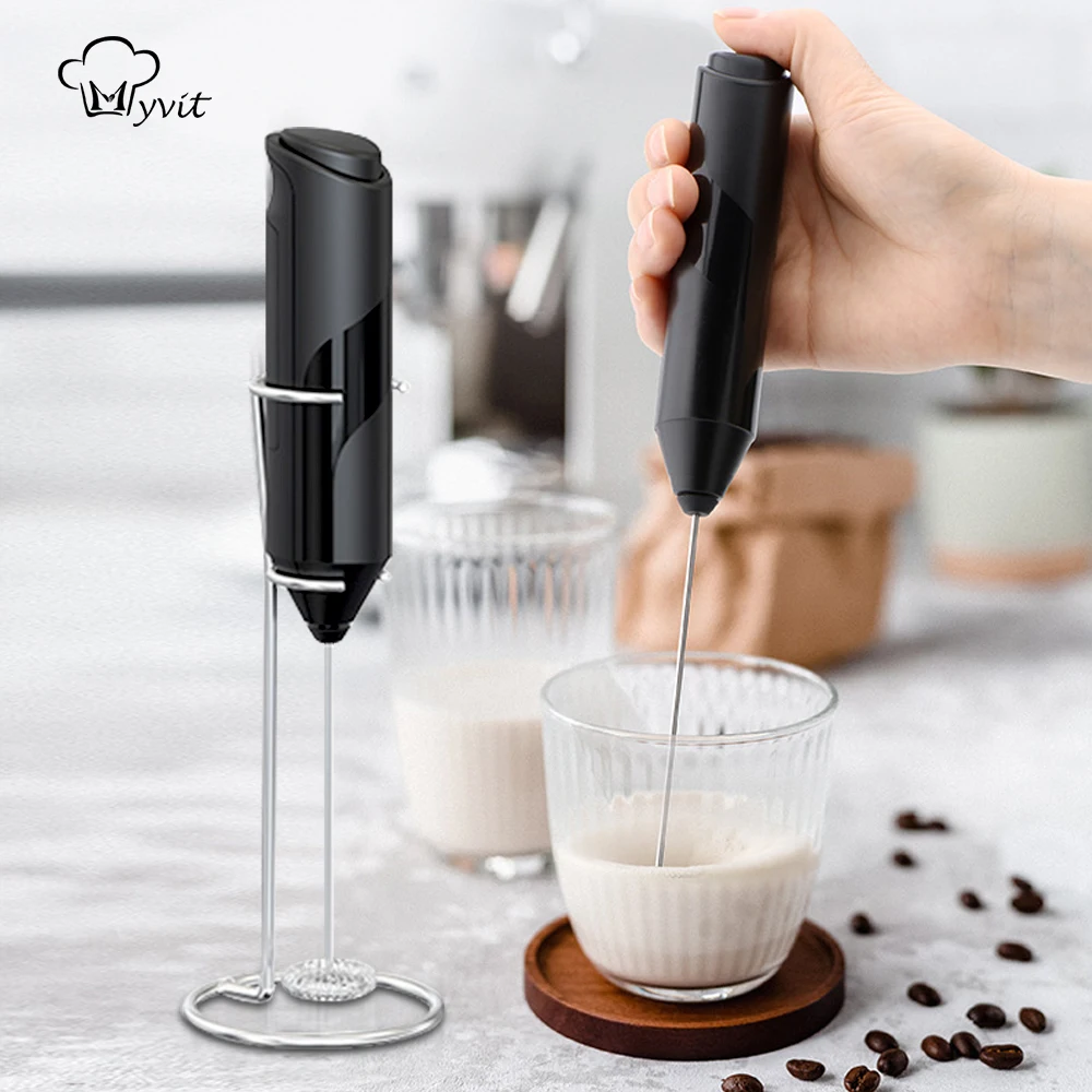 Electric Milk Frother Foam Maker Mixer for Coffee, Electric Portable Whisk Drink Mixer Mini Foam Maker Frothing Battery Powered