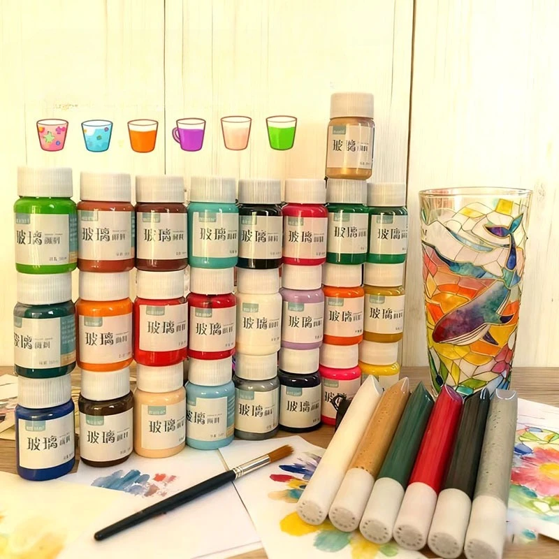 20 مللي صبغة زجاجية بدون خبز مقاومة للماء وليس من السهل تتلاشى للكتابة على الجدران الزخرفية الإبداعية المصنوعة يدويًا من السيراميك #3