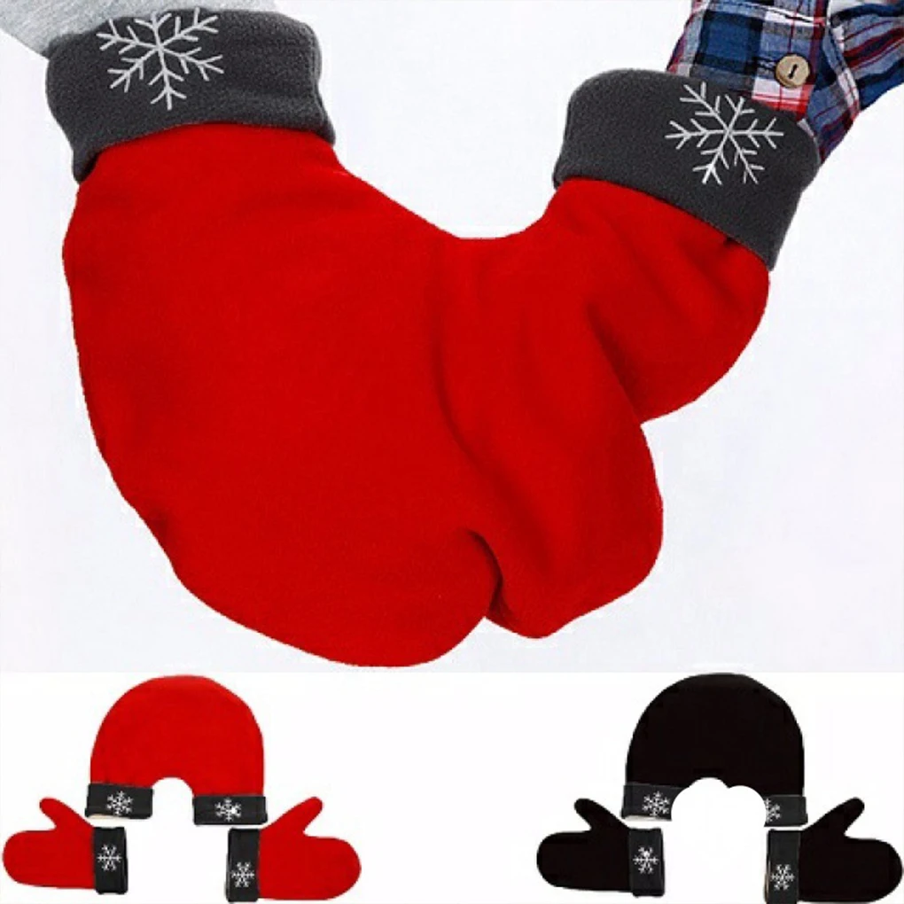 Winter Couple Holding Hands Gloves New Year Christmas Lint-free Thick Warm All Day Wear-resistant Tunnel Mittens