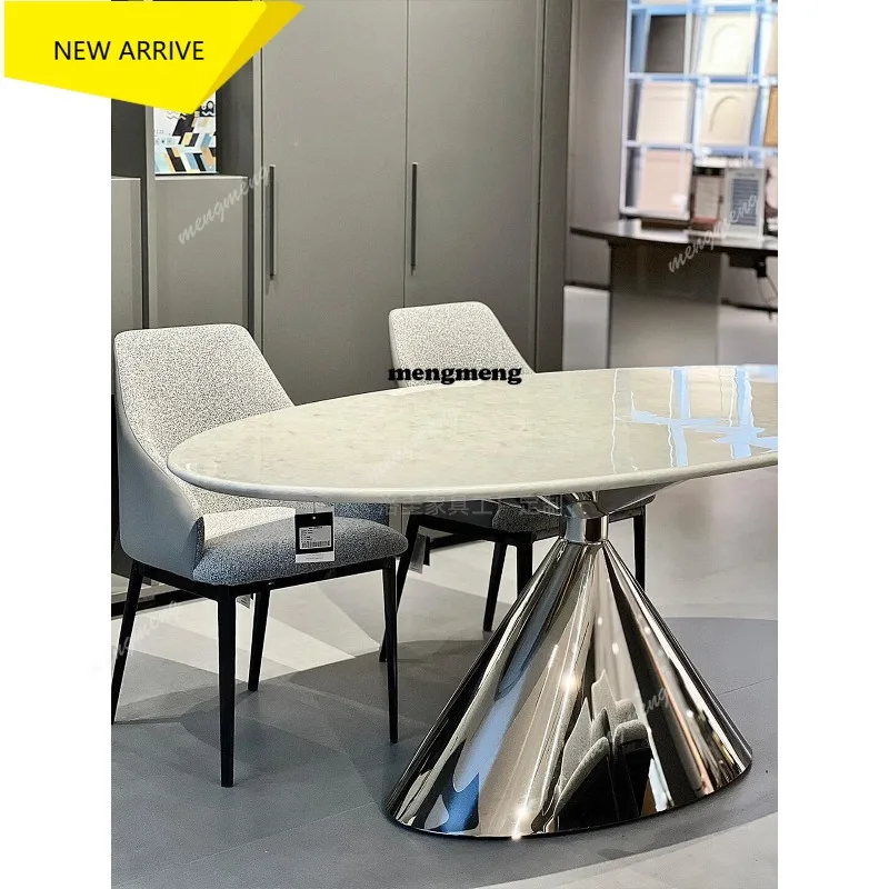 

M138 Minimalist high-end modern minimalist oval marble table dining table