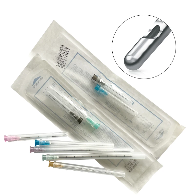 Medical Sterile Microcannula 20G 21G 22G 25G 27G 30G 50mm 70mm Stainlless Steel Disposable Micro Tip Blunt Cannula Needle