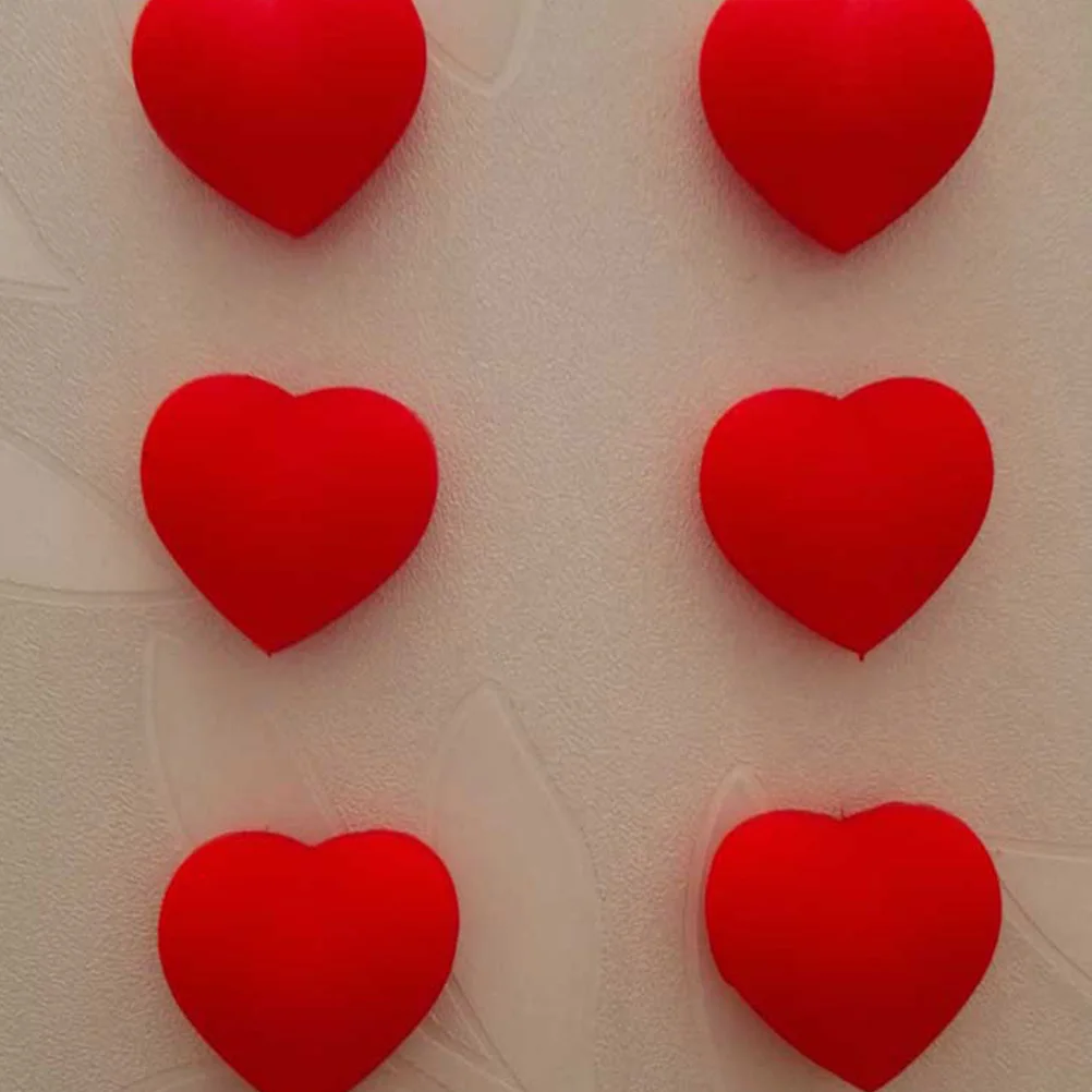 6pcs Tennis Racket Dampeners Tennis Accessory Silicone Red Heart Shaped Damper Accessory