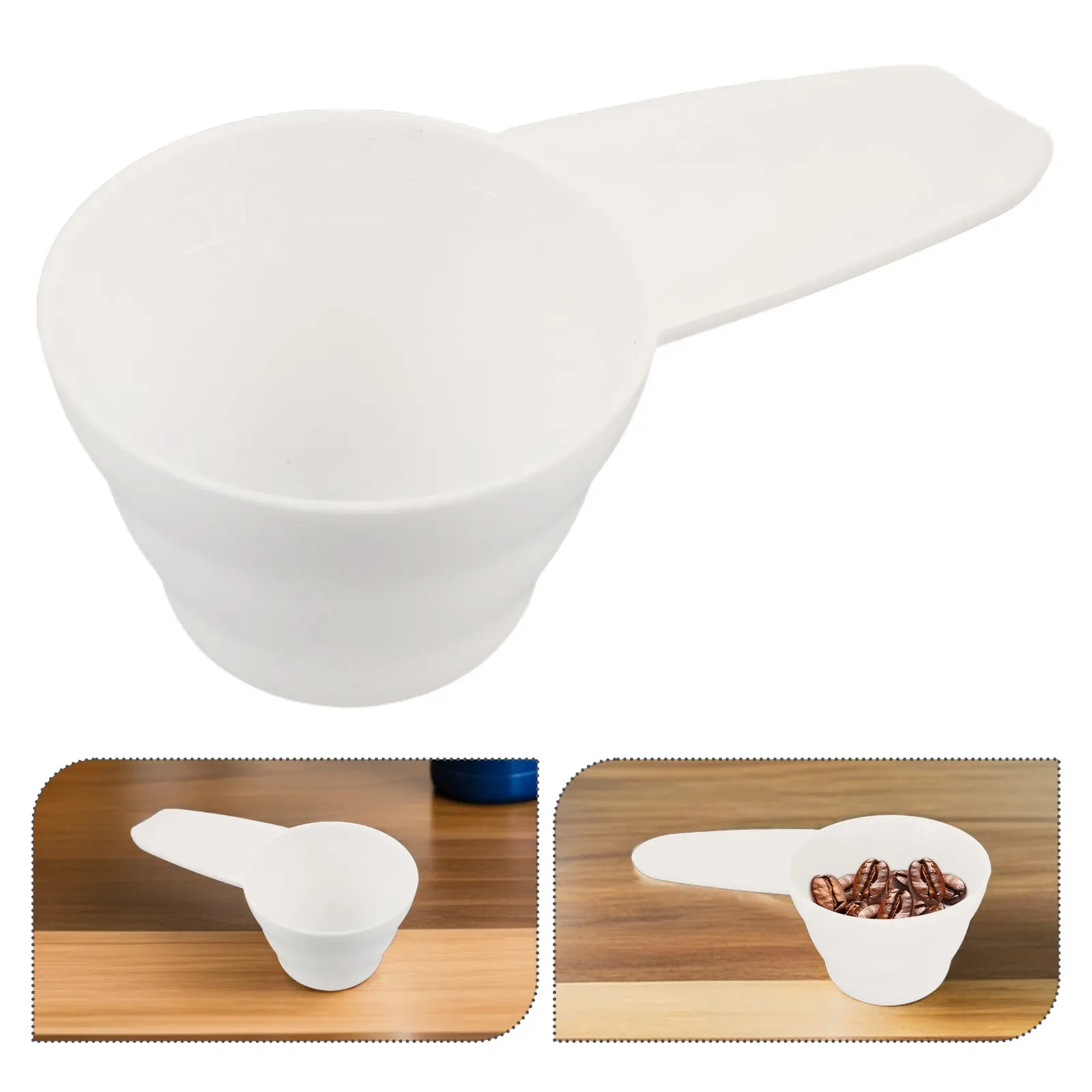 5Pcs Measuring Spoons Plastic Coffee Scoop Kitchen Baking Accurate Flour Protein Sugar Milk Powder Spice Kitchen Tools White