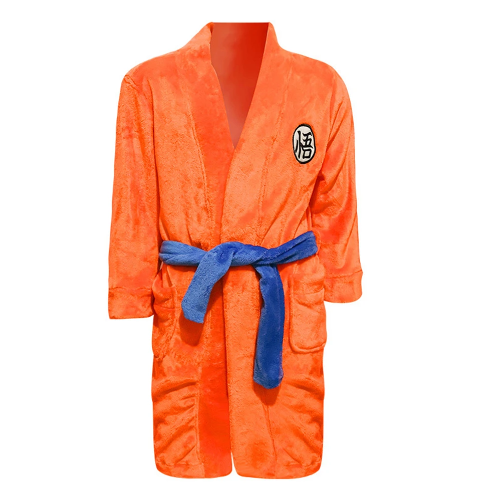 Anime Dragon Ball Son Goku Kakarotto Cosplay Kostuum Flanellen Kigurumi Pyjama Unisex Volwassen Nachtkleding Badjas Rekwisieten