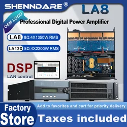 LA8 Professional DSP Digital Power Amplifier 4x1350W 8OHM DJ Subwoofer Amplifier Line Array Speaker Preamplifier 4x2100W 4OHM