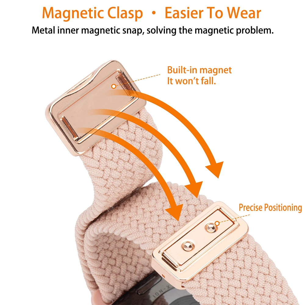 Cinturino magnetico da 20mm per Samsung Galaxy Watch 7 6 5 4 44mm 40mm/5pro 45mm Bracciale in nylon per huawei Amazfit GTS Garmin cinturino orologio