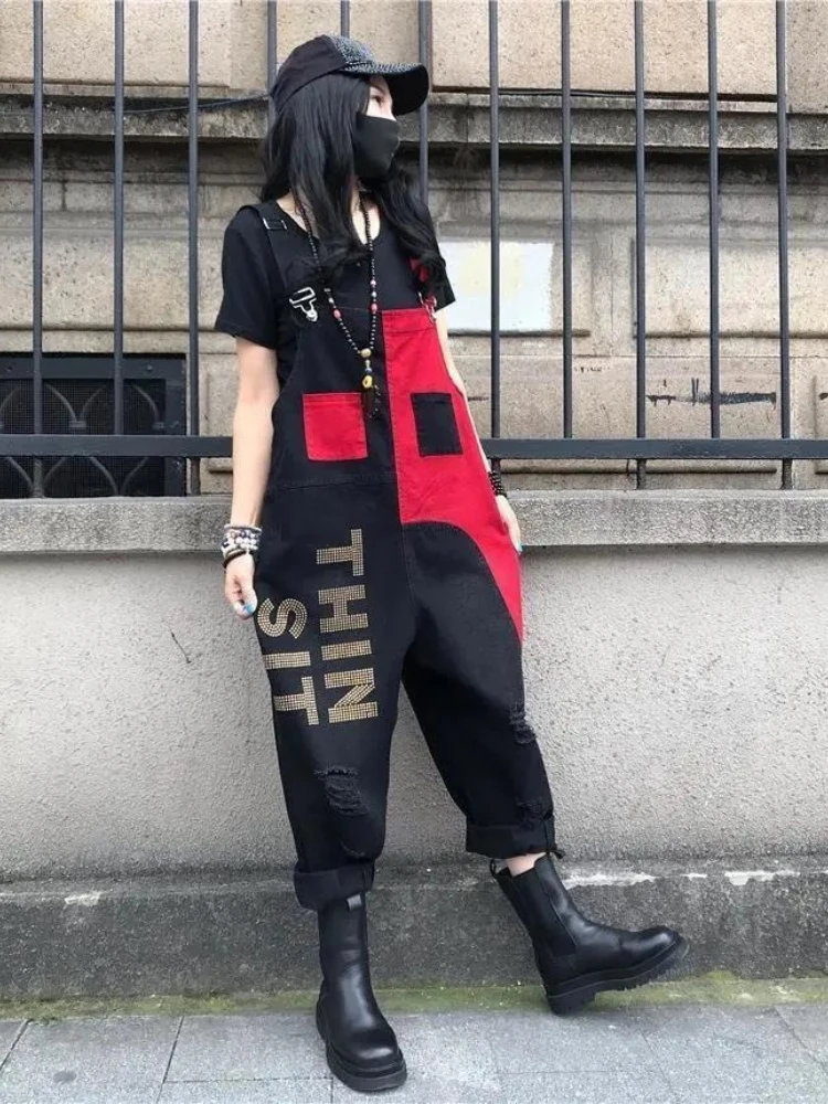 

Women's Denim Overalls Jumpsuit Romper Straight Leg Loose Fit Distressed Casual Fashion Spring 2026 Trendy Western Look​