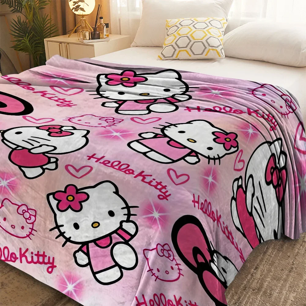 Cuute Hello Kitty Rosa Glitzer-Flanelldecke |   Weiches Flanellmaterial |   Gemütliche Abdeckung für Schlafzimmer/Wohnzimmer/Camping |   Perfektes Sanrio