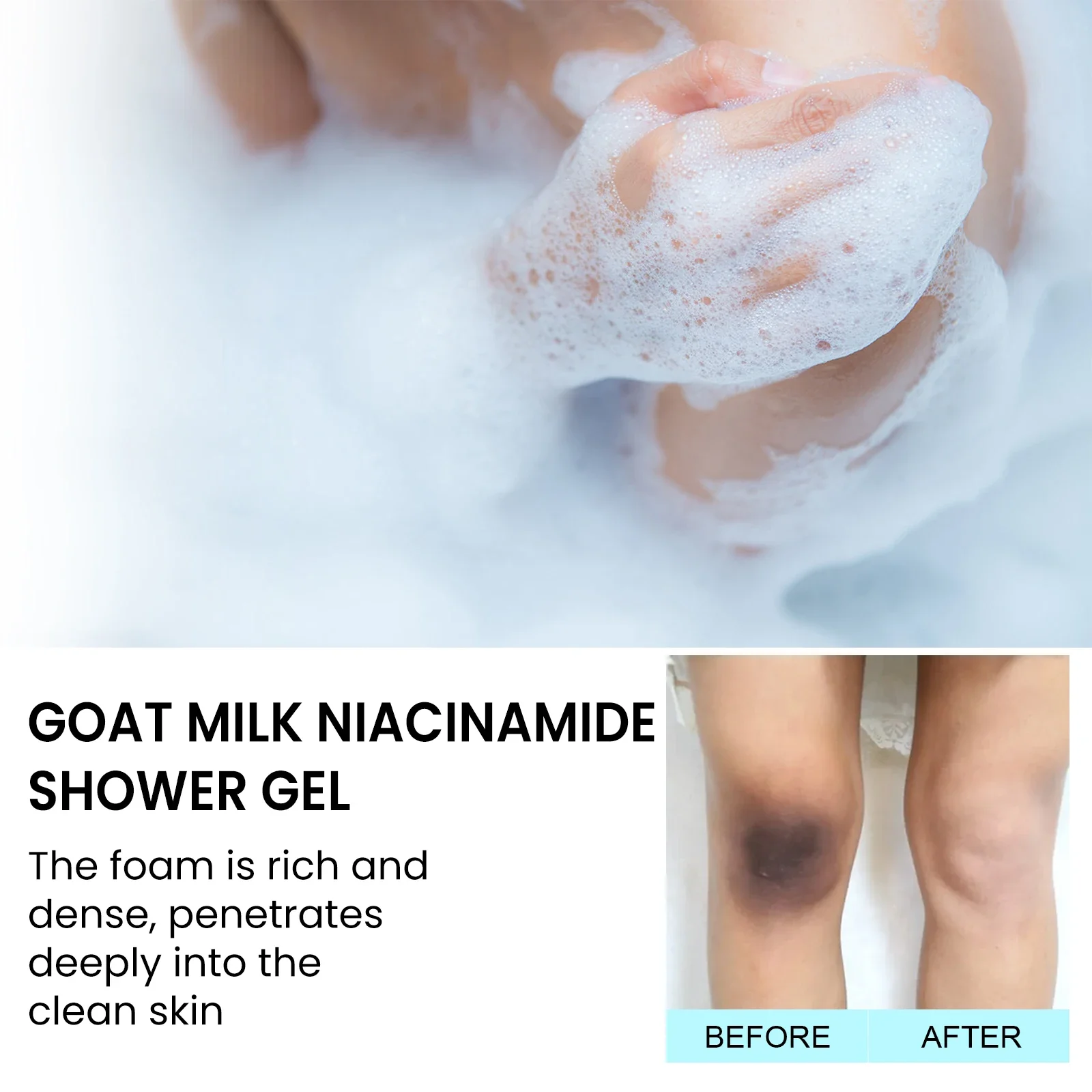 5Pcs Goat Milk Niacinamide Shower Gel Clean Keratin Improvement Of Dullness Firming & Moisturizing Whitening Body Care Products