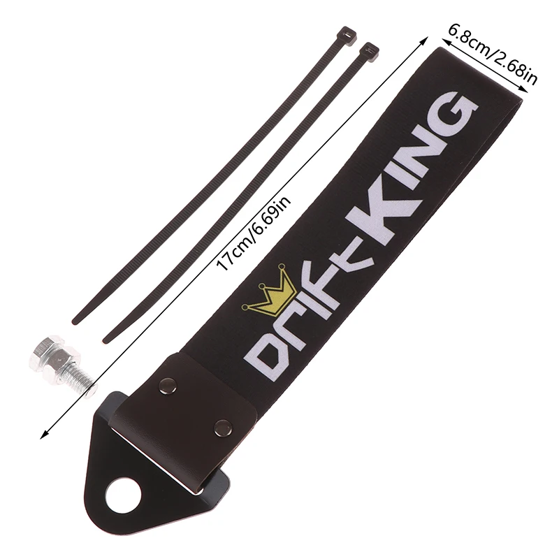 1PC Tow Strap Car Trailer Strap Tow Bar Nylon Car Tow Rope Hook Front Bumper Decorative Tow Hook Tuning Shitbox