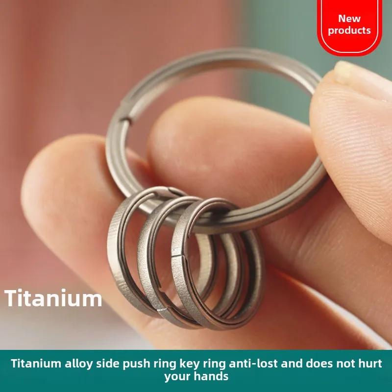 

Titanium Alloy Key Ring Key Ring Side Push Quick Release Car Key Flat Ring Metal Key Ring Accessories Buckle