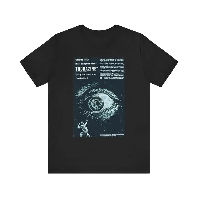 Thorazine Retro Ad Art Print Crewneck Jersey T Shirt NEW