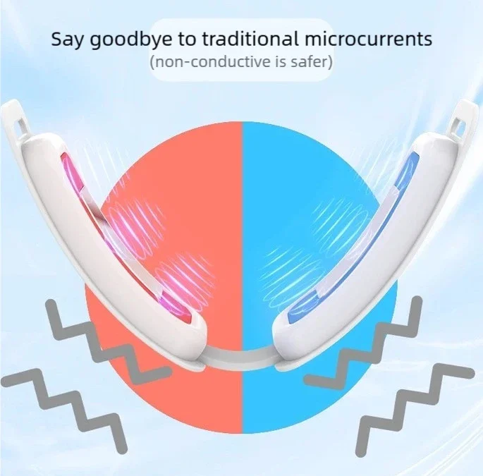 Dispositivo per il lifting del viso EMS Terapia fotonica a LED Vibrazione Massaggiatore facciale Viso dimagrante Rimozione del doppio mento Cintura di sollevamento linea V Cura della pelle