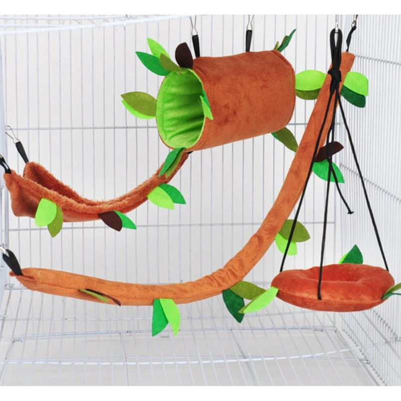 Plush Hammock Hamster Hammock For Rats Rodent Warm Cute Small Animal Guinea Pig Ferret Squirrel Nests Portable Pets Supplies