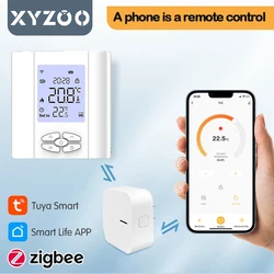 Battery Powered Thermostat Gas Boiler Zigbee Tuya Wifi Floor Heating Smart Temperature Regulator Voice Alice, Alexa, Google