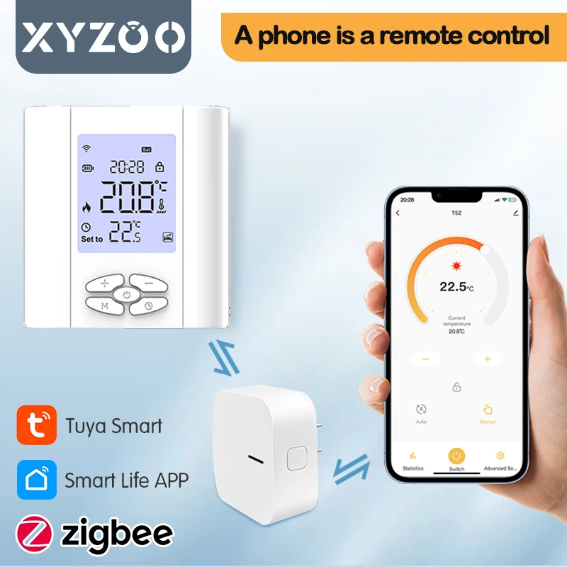 Imagem -03 - Zigbee-termostato Inteligente Tuya Wifi Controlador de Temperatura Programável Aquecimento de Piso Água Caldeira a Gás Alexa Google