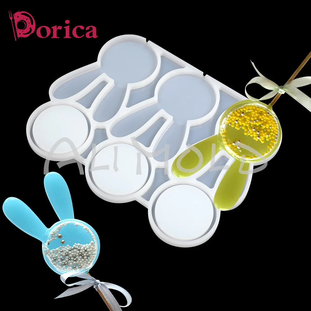 Dorico Easter Bunny Epoxy Lollipop Mold Diy Sugar Chocolate Silicone Mould Cake Decorating Tool Kitchen Bakeware Accessories