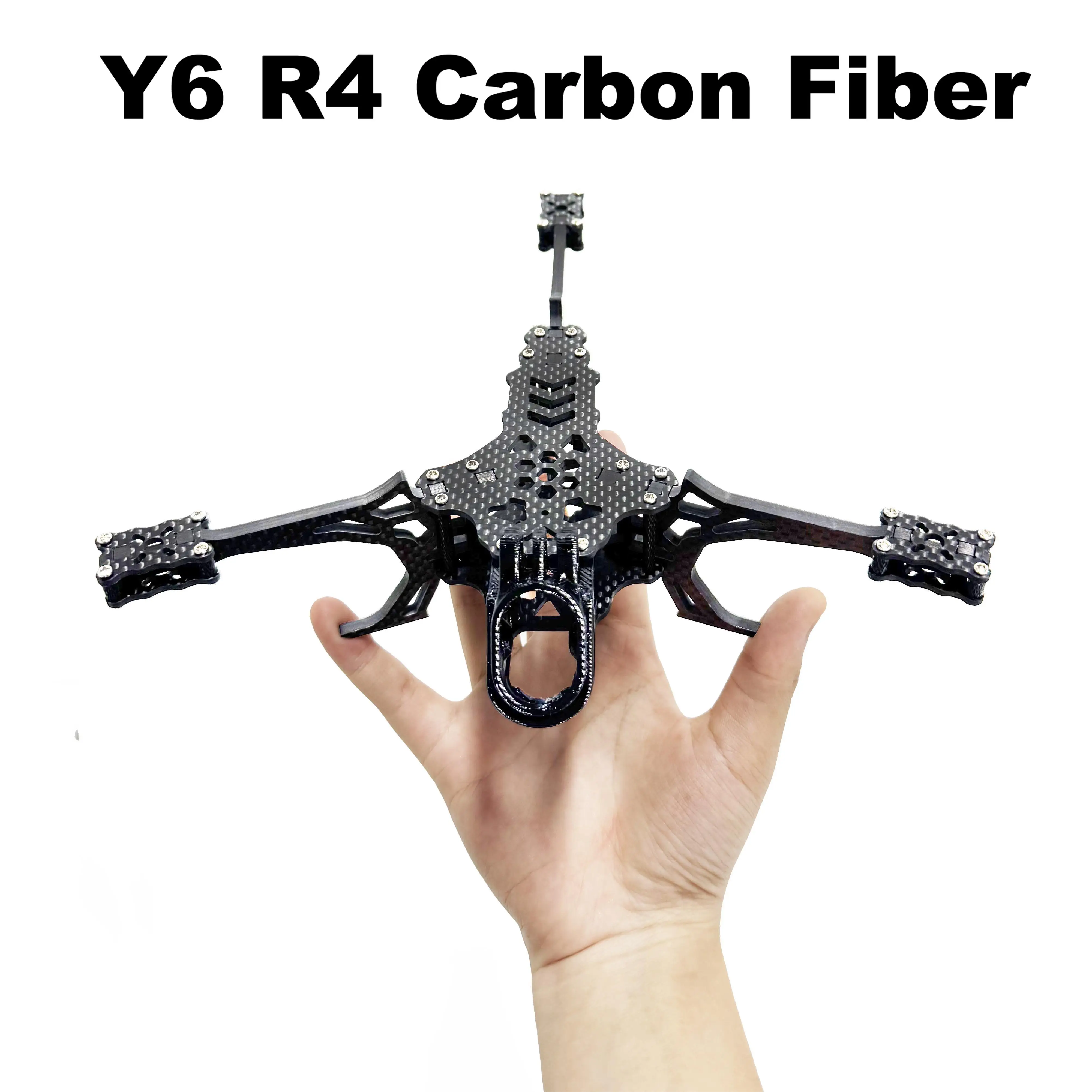 Kit de estrutura de drone fpv y6r4, 4 polegadas, fibra de carbono, corrida, quadcopter, estilo livre, inav, Beatflight, f722, ardupilot, px4, controle de voo