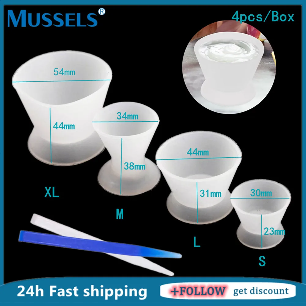 

1Set Dental Silicone Mixing Bowl Dappen Dishes Self-solidifying Cups Lab Dentist Medical Tool Acrylic Plastic Spatulas Dentistry