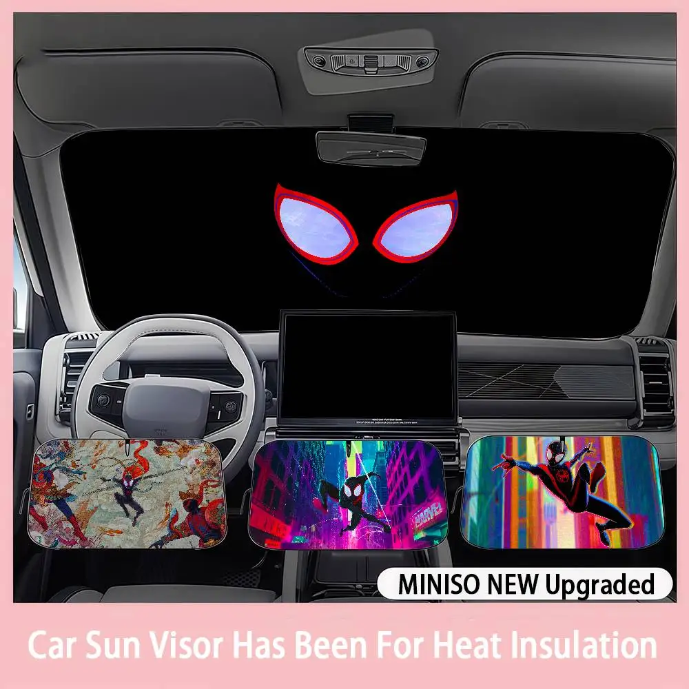 

MINISO Spiderman Car SunShade Windshield sunshade blocks ultraviolet rays, car insulation sunshade protector