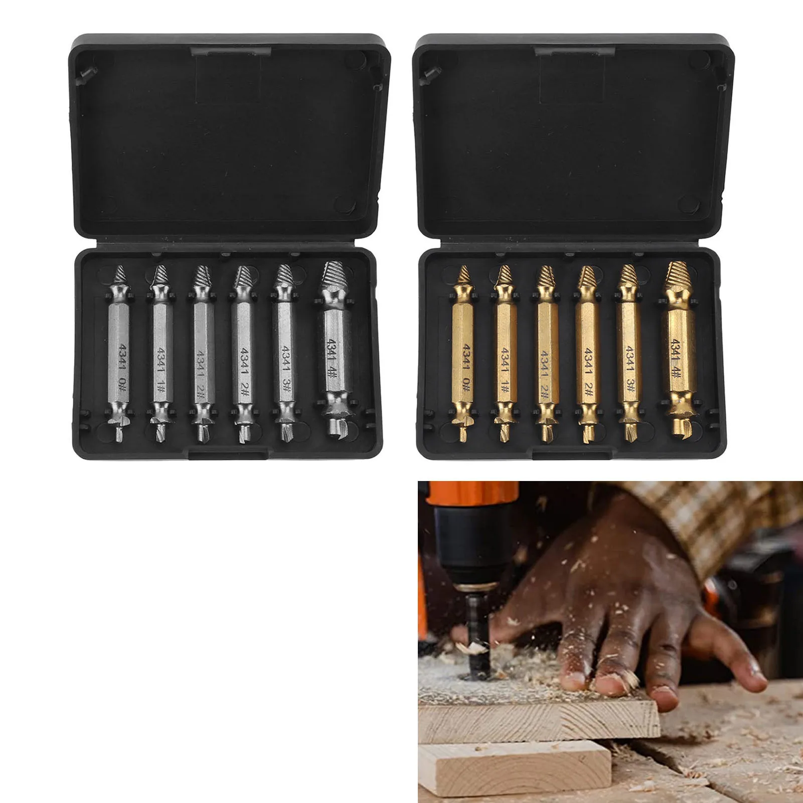 Damaged Screw Extractor Set Broken Stripped Remover Screws Removal Tool HSS Nuts Bolts Drill Bit Tools